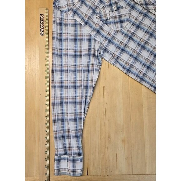 VTG Wrangler Sawtooth Shirt Mens Approx Size XL Pearl Snap Rockabilly Western - Picture 5 of 8
